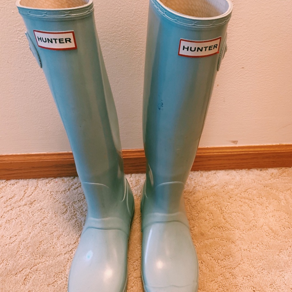 AUTHENTIC BABY BLUE TALL HUNTER RAINBOOTS
